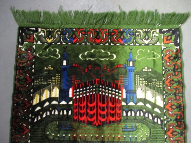 Vintage Janamaz Vibrant Prayer Rug - 2