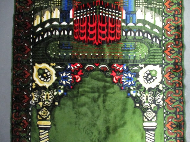 Vintage Janamaz Vibrant Prayer Rug - 3