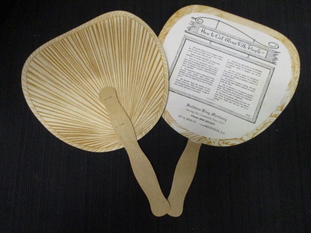 Lot of Vintage Advertising Hand Fans and 3 Accordion Fans - 5