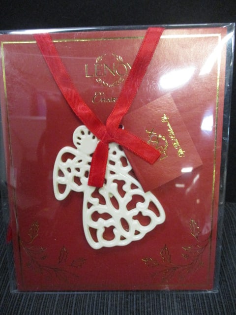 Lenox Pierced Angel Charm Ornament, 2 Glass Snowflake Ornaments, and - 3
