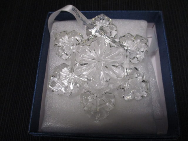 Lenox Pierced Angel Charm Ornament, 2 Glass Snowflake Ornaments, and - 6