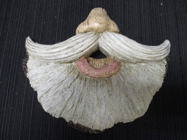 Handpainted and Signed Elf Wood Shelf Sitter and Ceramic Santa Face - 4