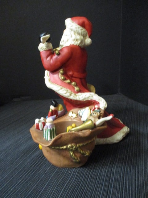 Party Lite "Santa Checking His List" Candle Holder in Original Box and Extra - 10