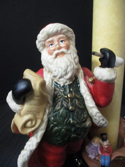 Party Lite "Santa Checking His List" Candle Holder in Original Box and Extra - 4