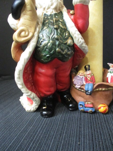 Party Lite "Santa Checking His List" Candle Holder in Original Box and Extra - 5