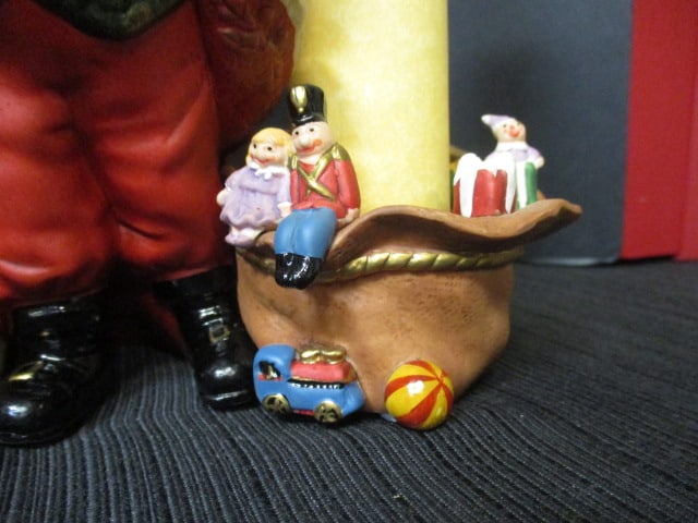 Party Lite "Santa Checking His List" Candle Holder in Original Box and Extra - 7