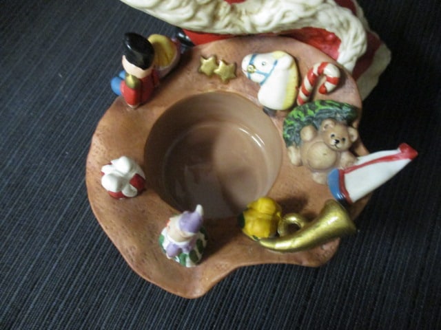 Party Lite "Santa Checking His List" Candle Holder in Original Box and Extra - 9