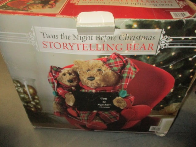 Vintage Storytelling Bear - Reads "Twas the Night Before Christmas" in: Original Box, works per consigner