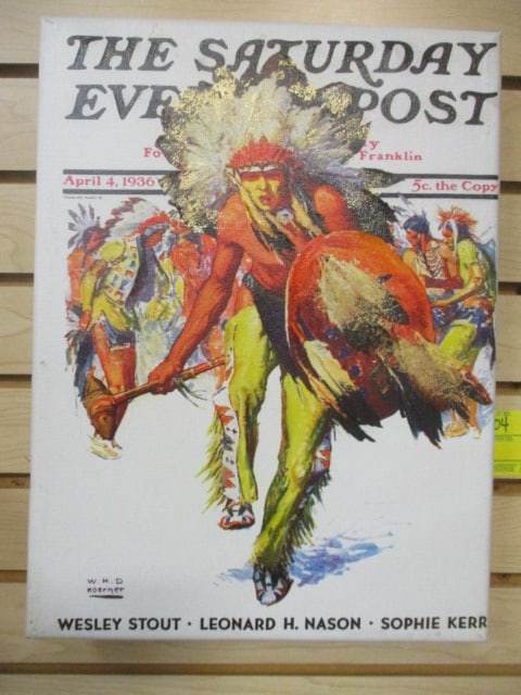 Print on Canvass of "April 4, 1936 Saturday Evening Post" Cover: 12" x 15 3/4"