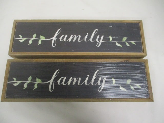 5 Wood Signs - Family, Grateful Hearts, Happy Harvest, and Blessed Home - 2