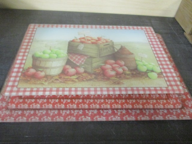 3 Farmhouse Glass Cutting Boards: 11" x 7" to 13" x 9" 