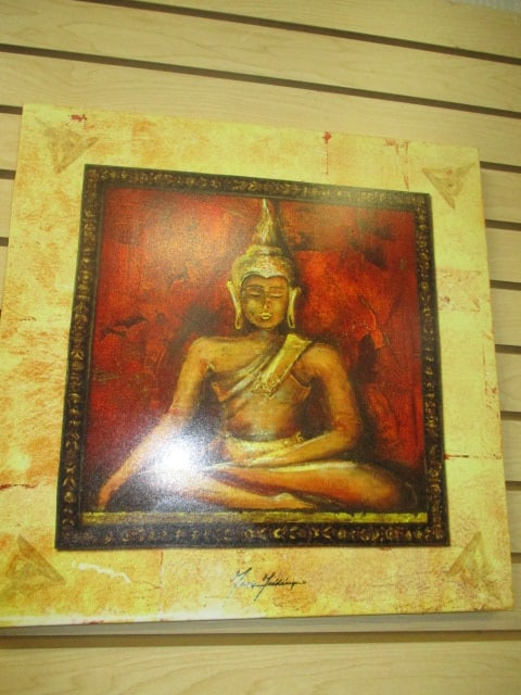 Print on Canvass "Golden Serenity Buddha" Art: 16" x 21" 