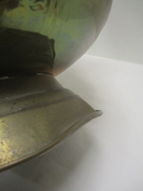 Vintage Copper and Brass Coal Scuttle Bucket with Porcelain Handles - 4