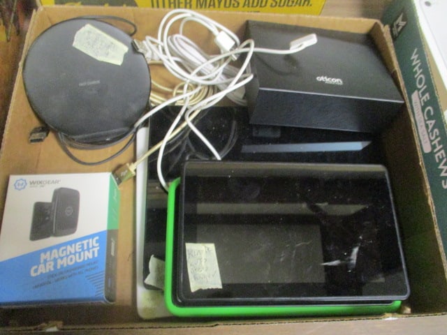 Lot of 4 Tablets - 2 iPads, Kindle, and Samsung, Phone Charger, etc.: all tablets work per consigner but need charging cords, see pictures and preview for selection and condition