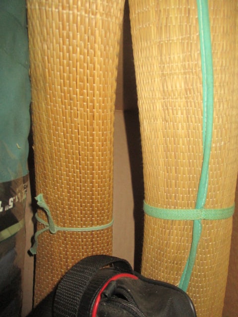 New Old Stock Eggcrate Camping Pad, 2 Straw Beach Mats, and Bag of - 5
