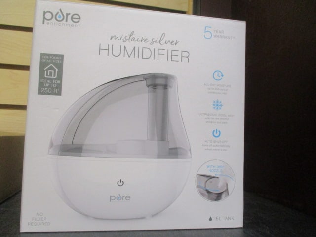 New Old Stock Pure Mistaire Silver Humidifier: 1.5 liter tank