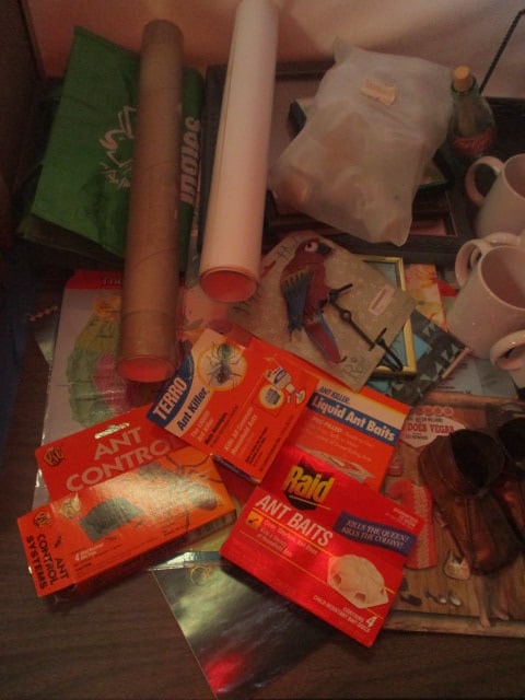 Table Lot - Vases, Picture Frames, Cups, Baskets, Placemats, Copper Shoes, etc. - 2