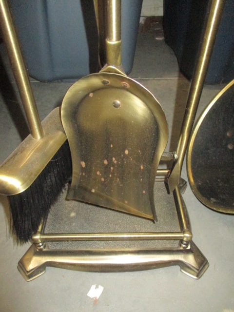 Vintage 6-Piece Brass Fireplace Tool Set - 4