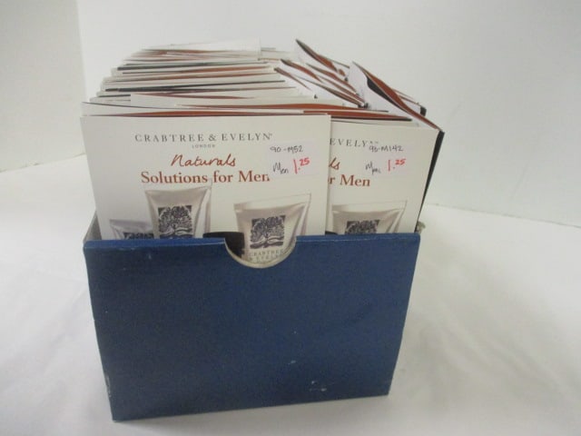 Lot of 50 New Old Stock Crabtree & Evelyn Naturals Solutions for Men Tester Packs: see pictures and preview for selection