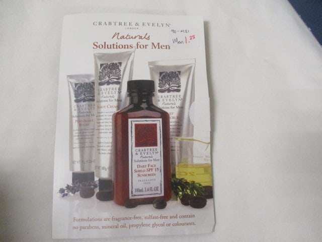 Lot of 47 New Old Stock Crabtree & Evelyn Naturals Solutions for Men Tester Packs - 2