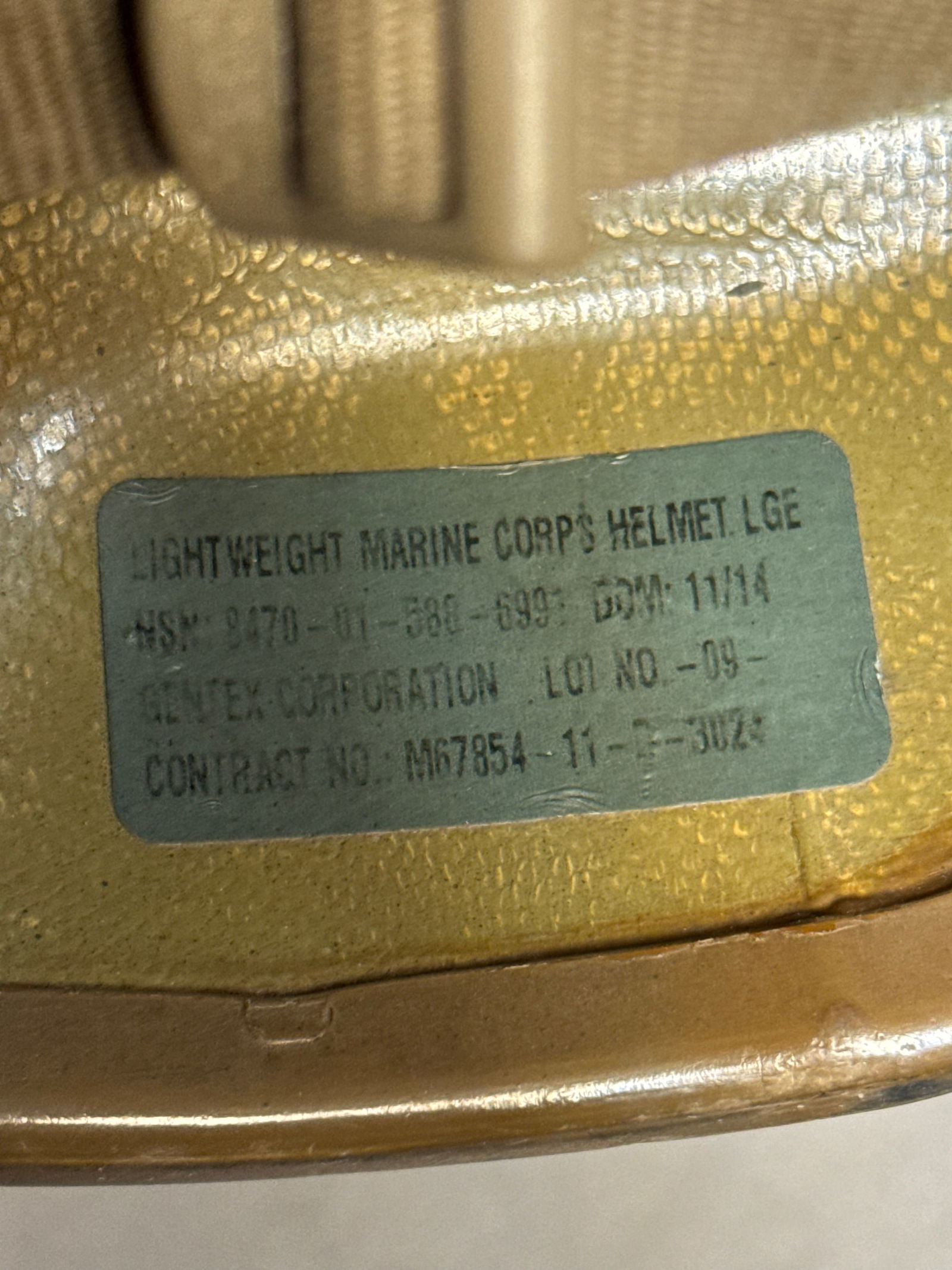 2014 Iraq War Lightweight Marine Corp Ballistic Helmet - 7