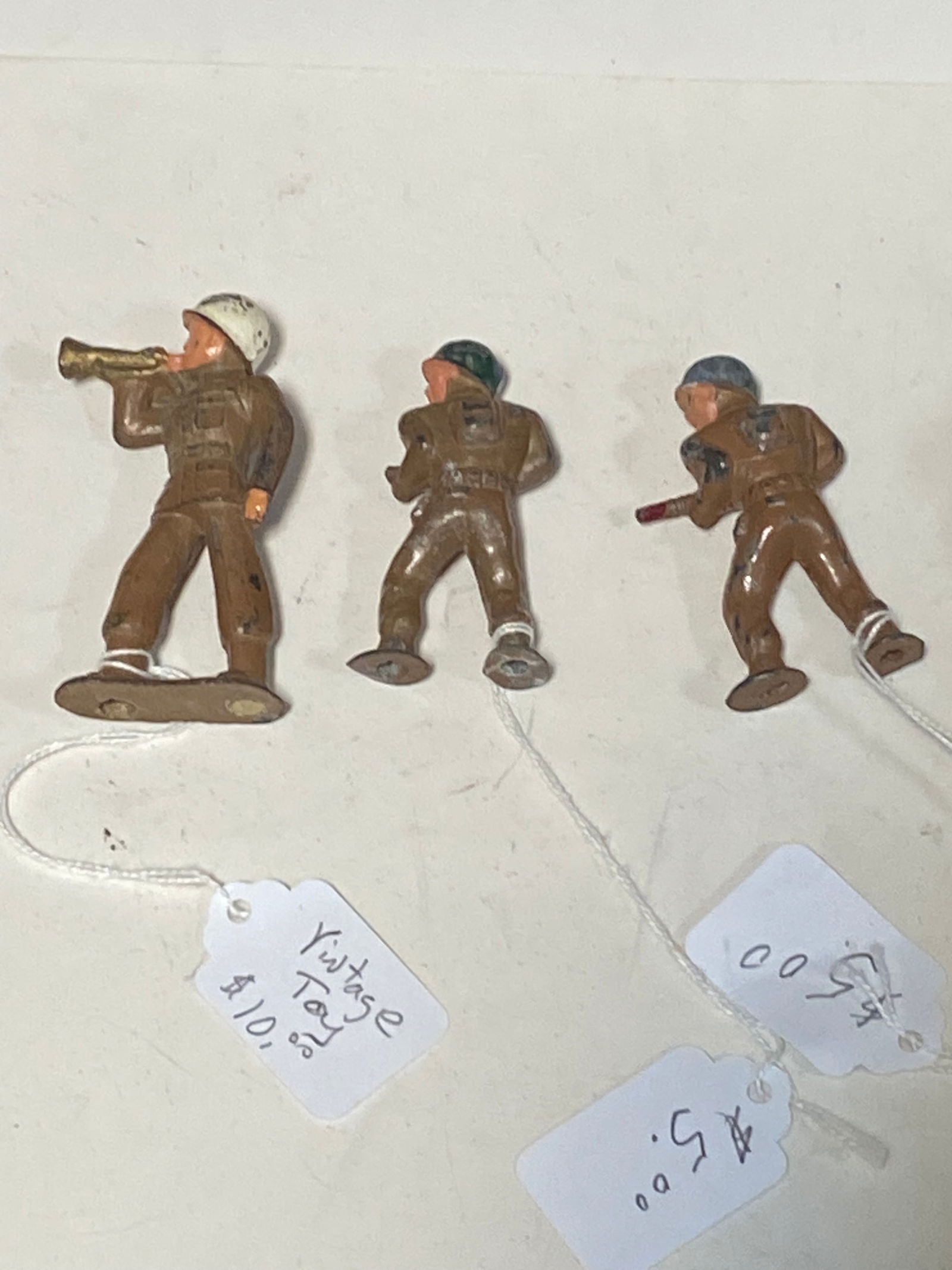 Vintage Barclay Maniol Lead Toy Soldiers and Vintage Brass Armored AR T-17 - 4