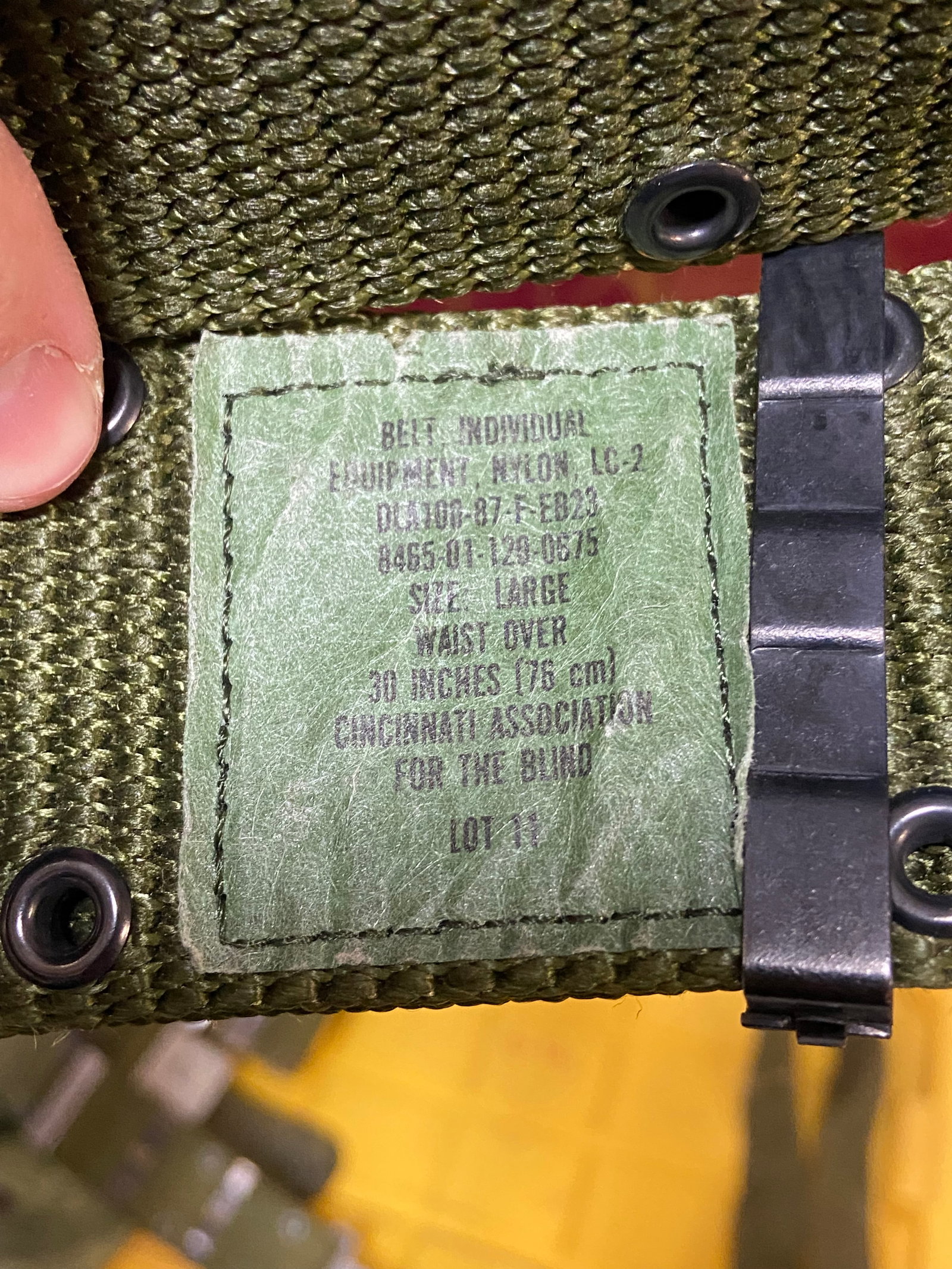 Lot of 6 Nylon Military Belts - 12