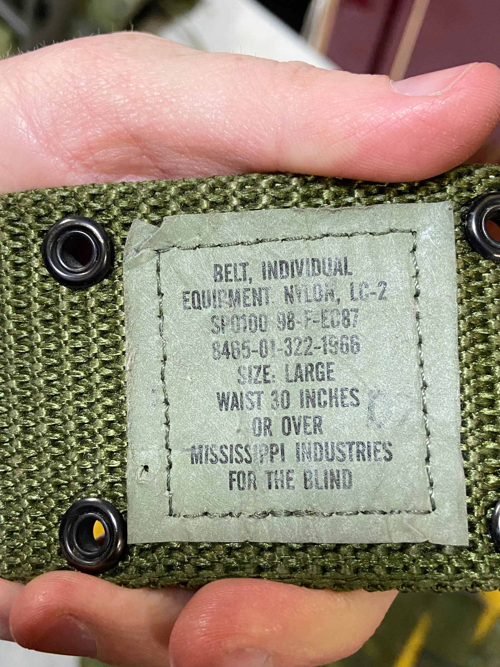 Lot of 6 Nylon Military Belts - 7