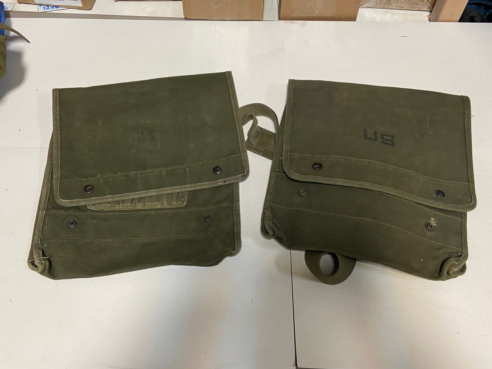 Pony Express Mail Bag, 2 Map Cases, and Telephone Set Case - 12