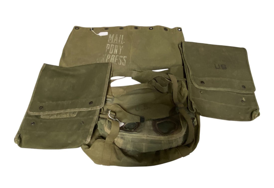 Pony Express Mail Bag, 2 Map Cases, and Telephone Set Case: See Photos