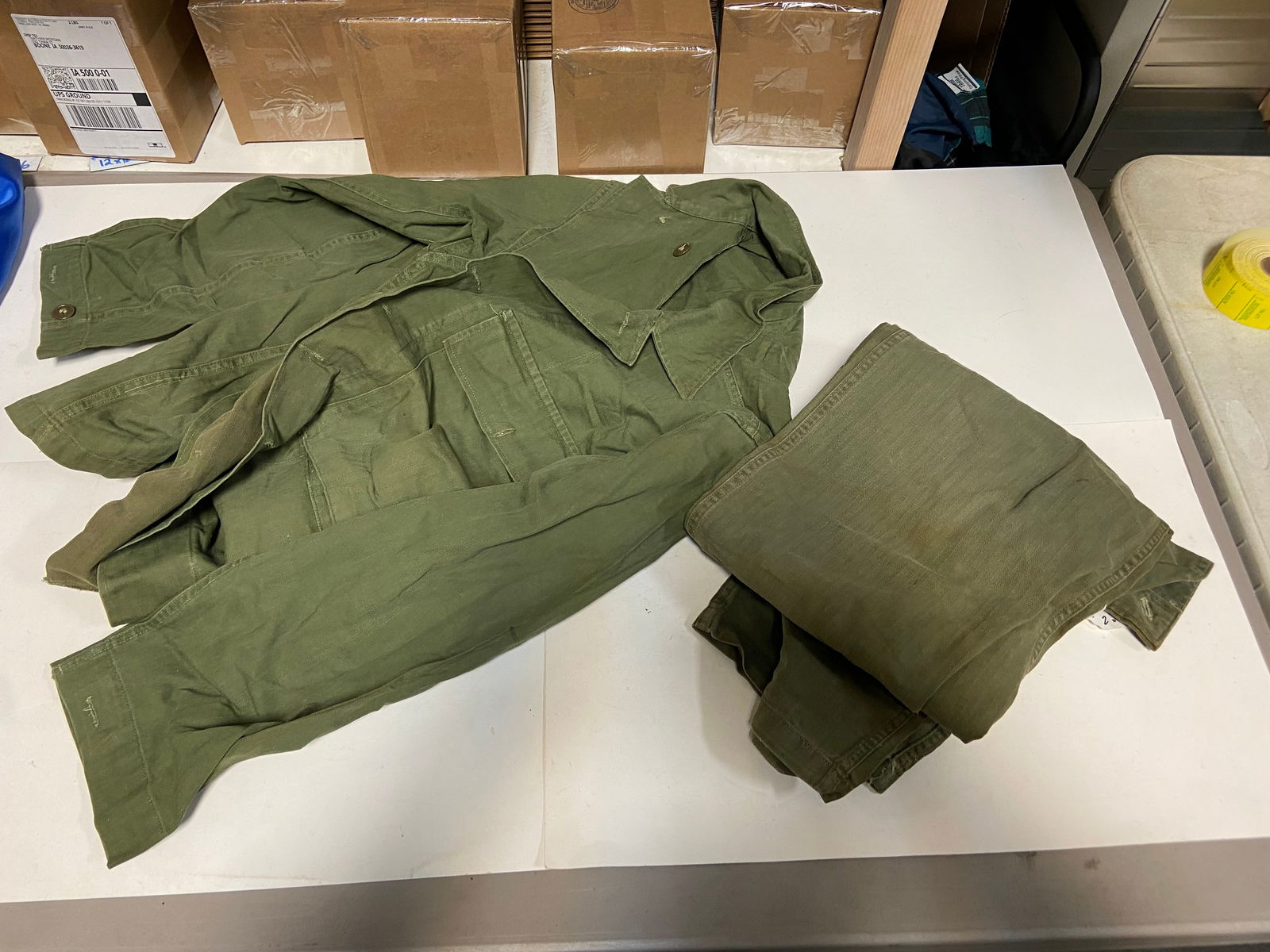 Lot of Vietnam Era HBT Pants/Jackets and Khaki Dress Shirts - 8