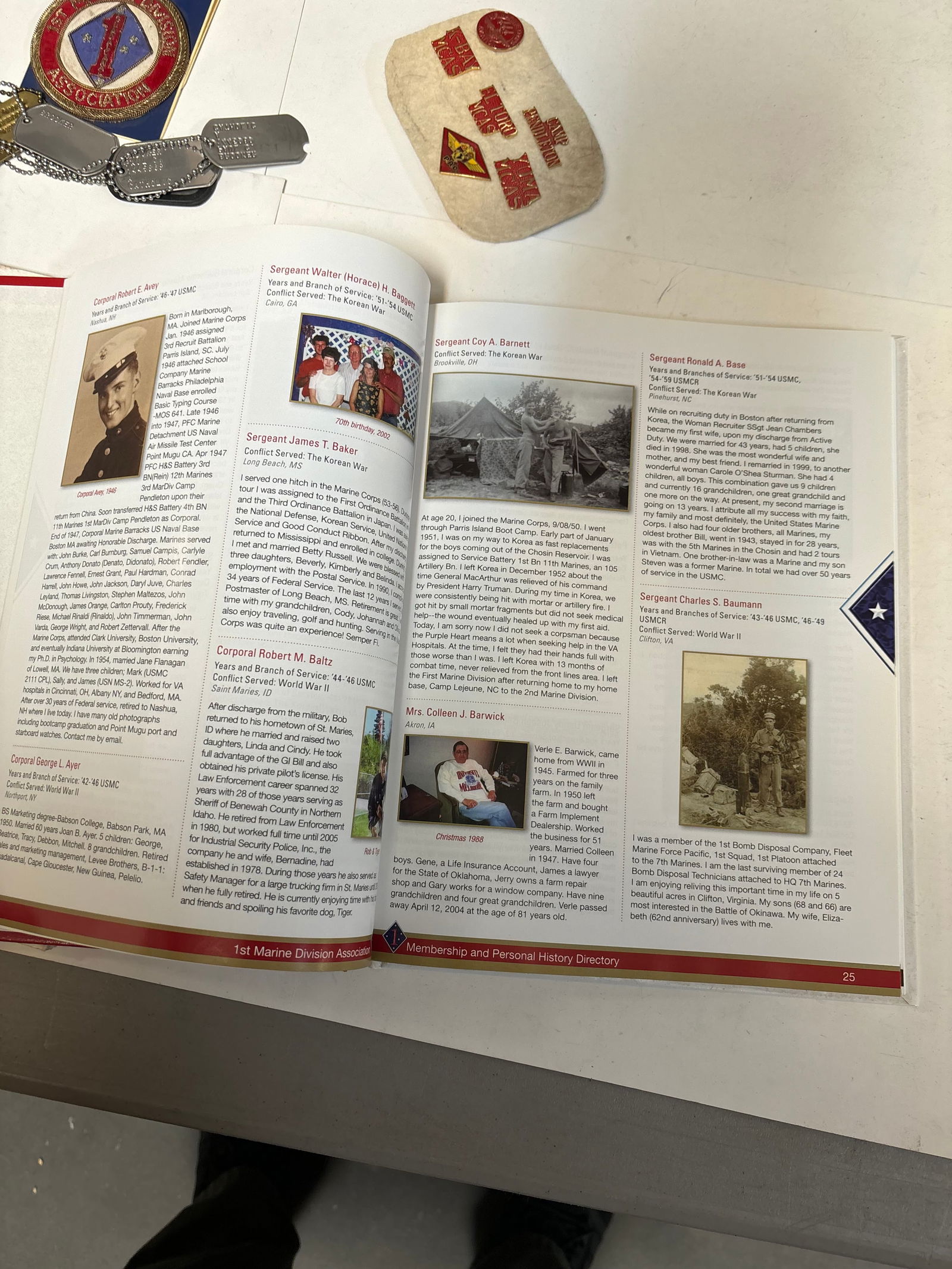 US 1st Marine Division Veteran Grouping ID'd - 6