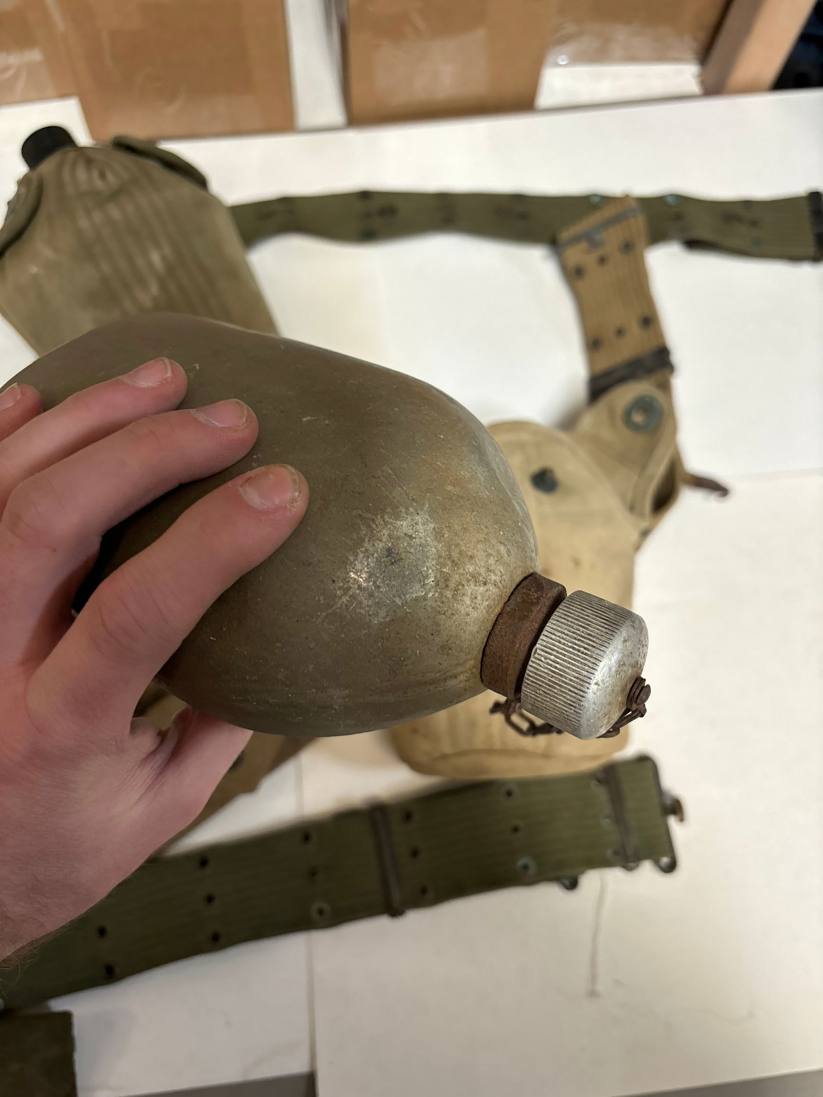 (3) WWII Belts with Miscellaneous Attachments - 14