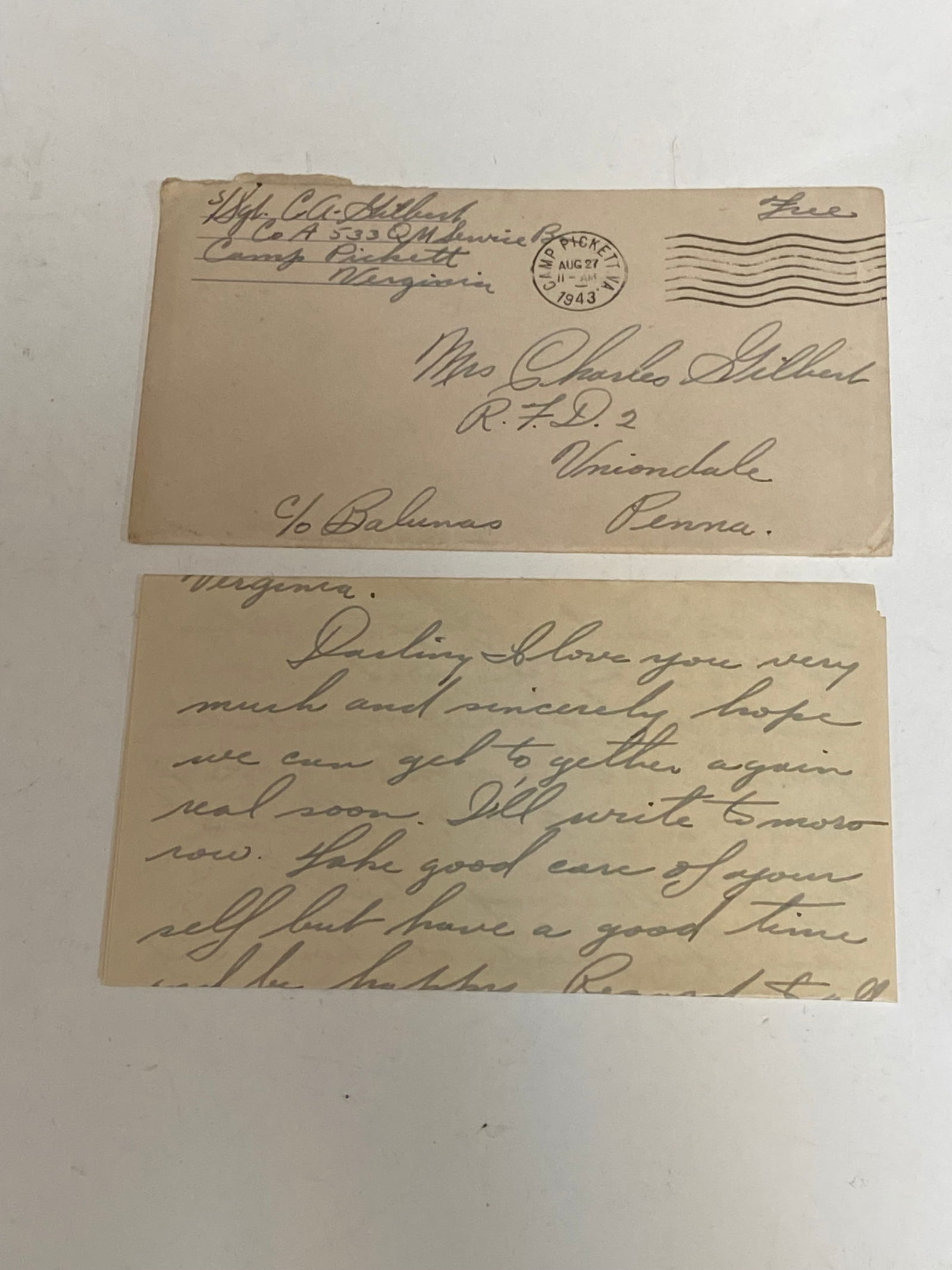 WWII US Paper Grouping to Charles A Gilbert - 12