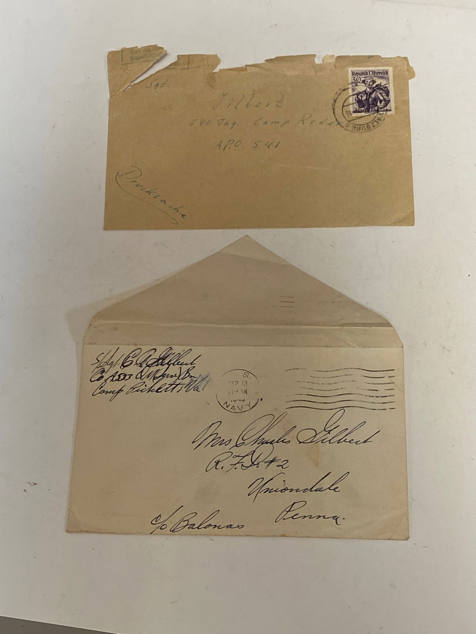 WWII US Paper Grouping to Charles A Gilbert - 3