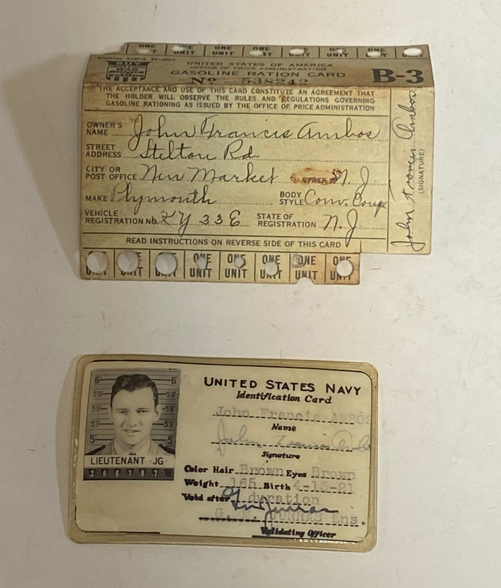 WWII USN Officer Grouping Named To John Francis Ambor - 6