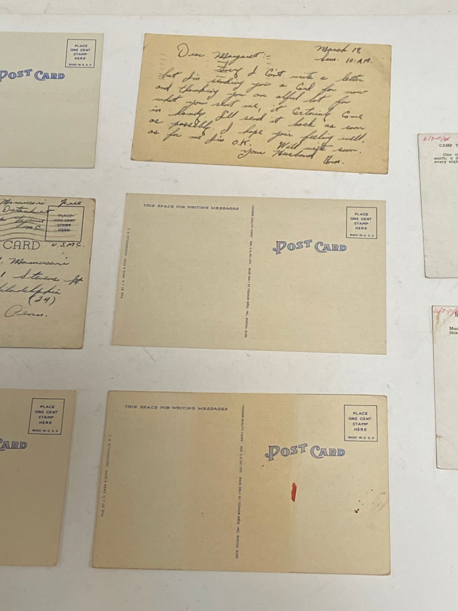 (7) WWII USMC Post Cards - 7