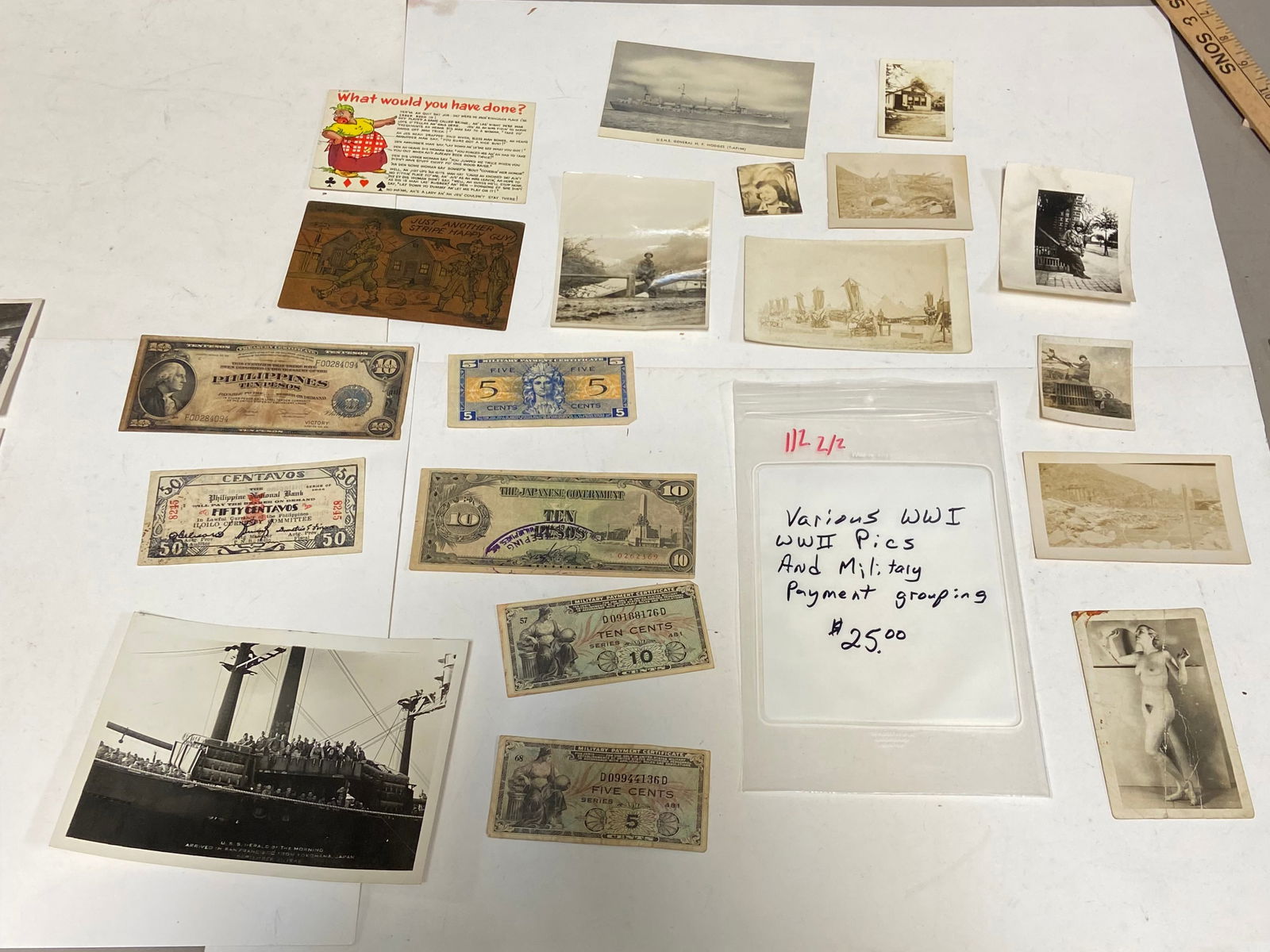 Various WWI-WWII Pictures, Post Cards, and Paper Items - 4