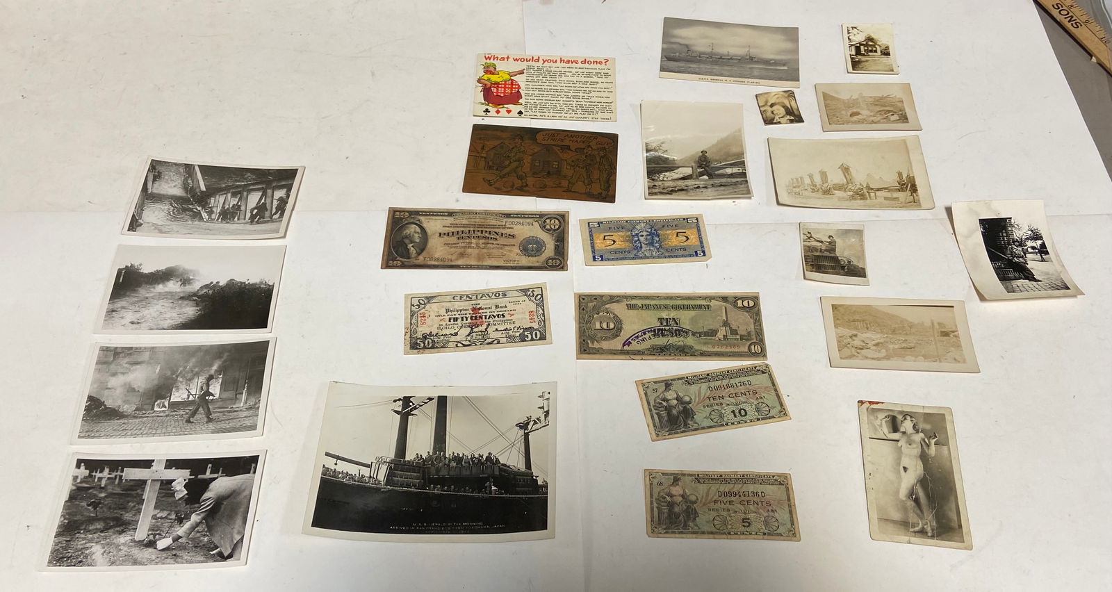 Various WWI-WWII Pictures, Post Cards, and Paper Items - 5