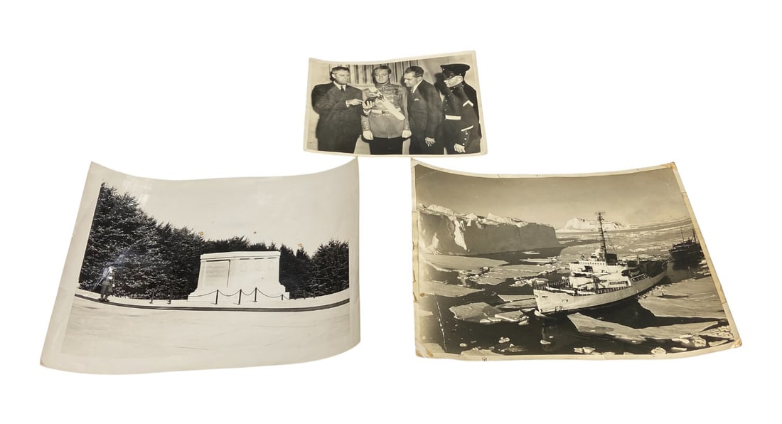 (3) Large Photos: Movie Star, Naval Ship Photo, and Arlington Tomb of The Unknown Soldier.