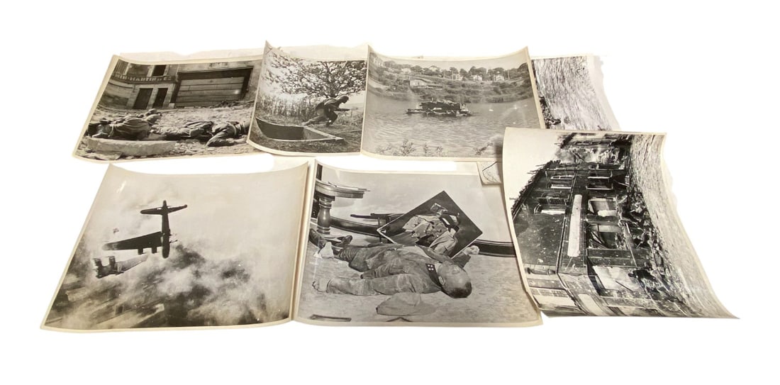 (7) Large WWII Photos of US Troops in European Theater: See photos