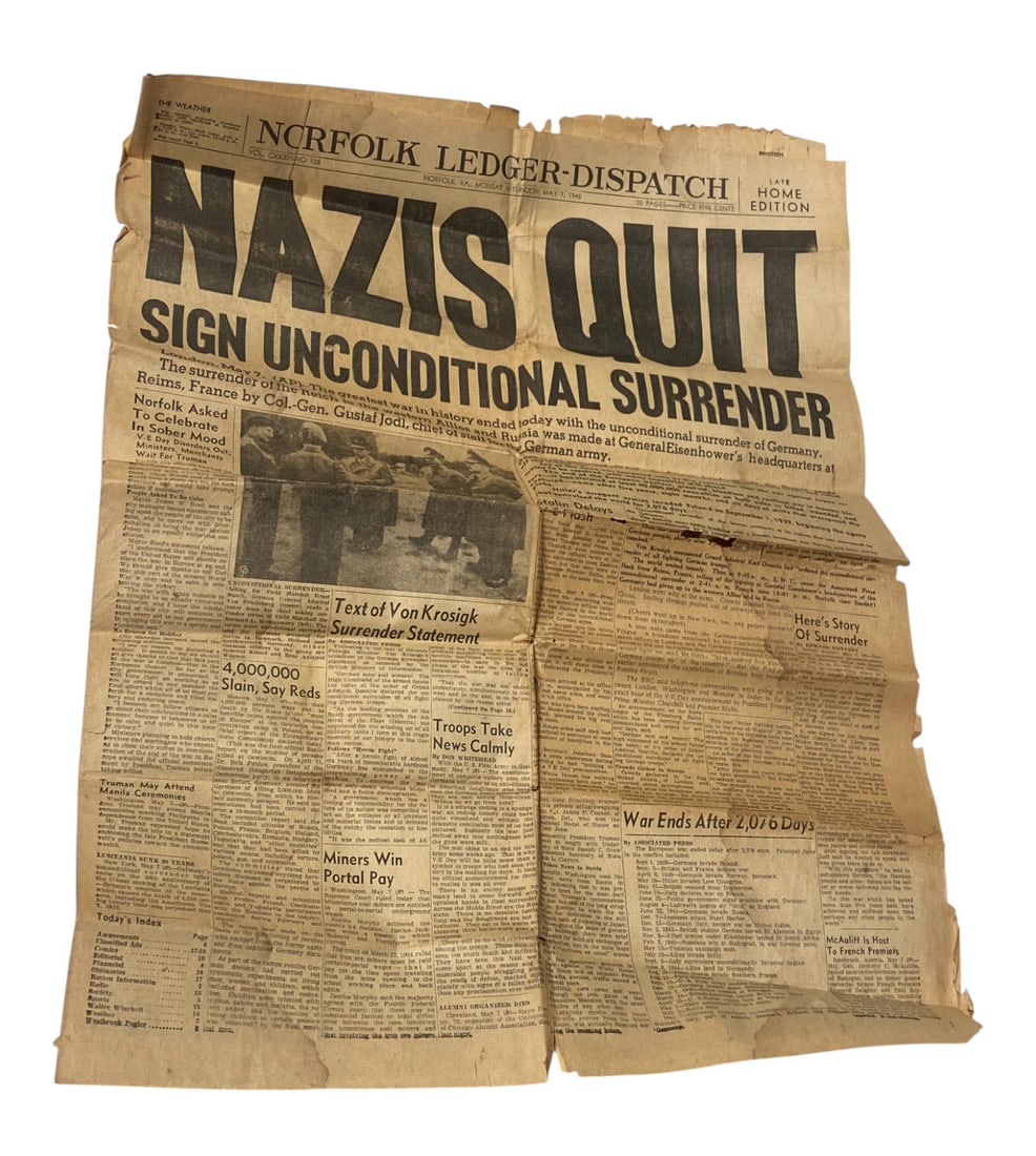 WWII Nazis Surrendering Newspaper: See photos
