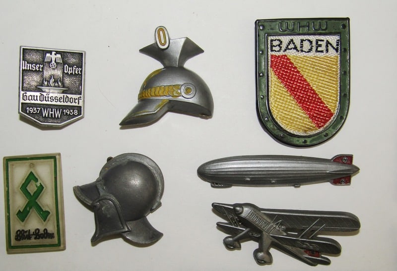 SCARCE Original 16qty. WHW War Relief Fund Donation Badges, Booklets and More - 5