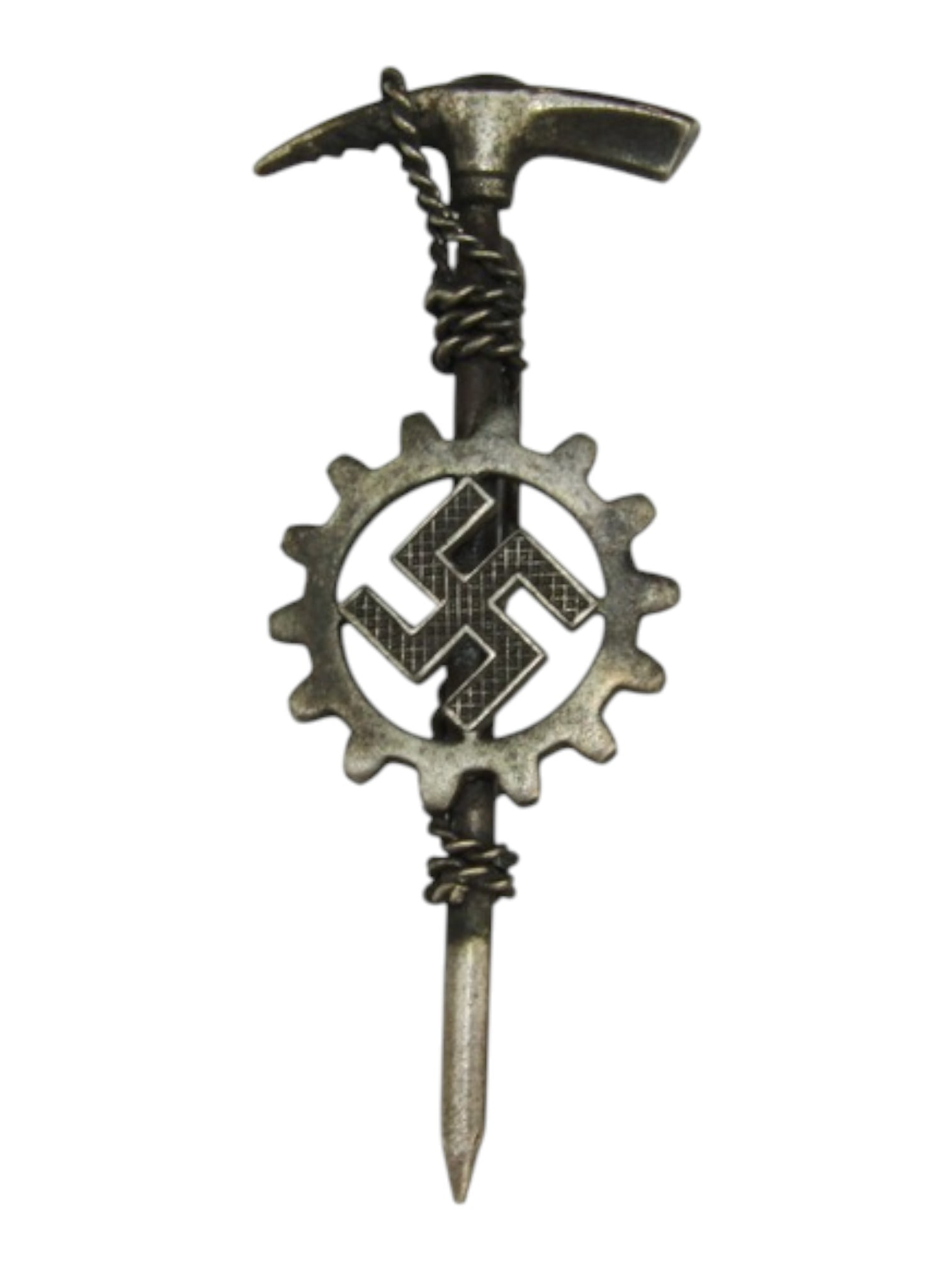 RARE DAF Insignia Badge with Pickaxe Pin Back - RZM Marked (1 of 8)