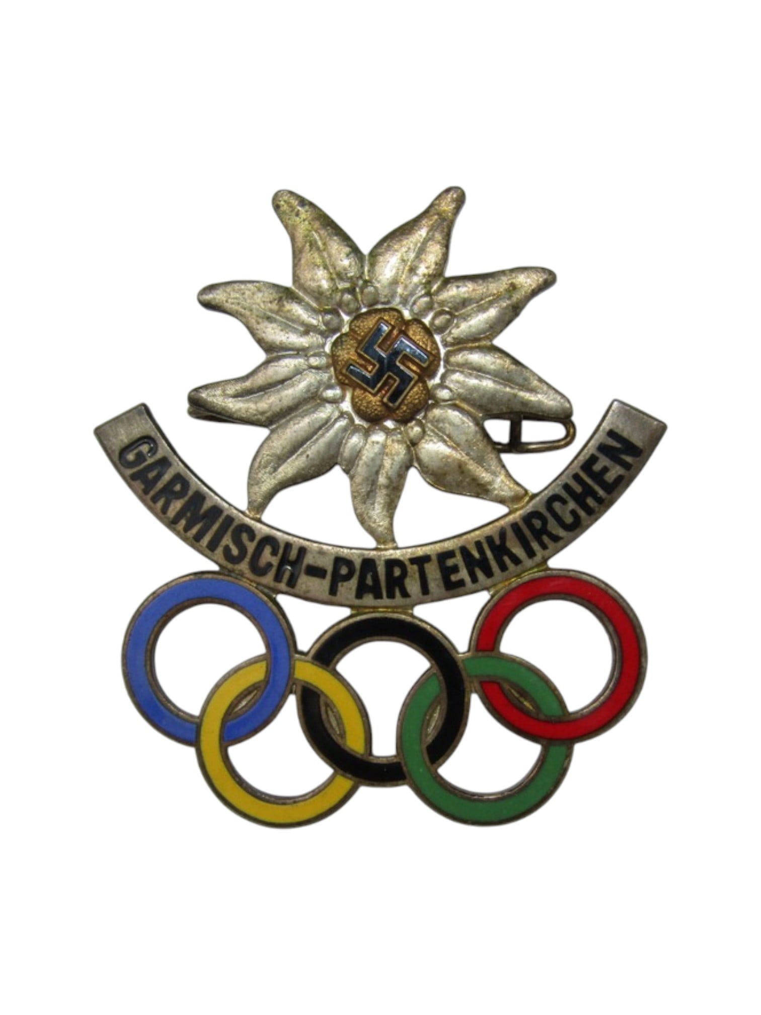 RARE MINT 1936 Garmisch-Partenkirchen Winter Olympics Enamel Badge (1 of 6)