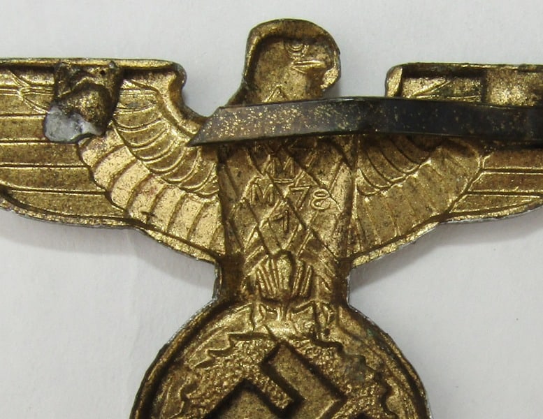 NSKK/SA Cap Eagle & Edelweiss Cap Insignia - Maker Marked - 3