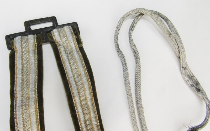 German WWII Original Heer Officer's Dagger Hangers and Silver Portepee - 3