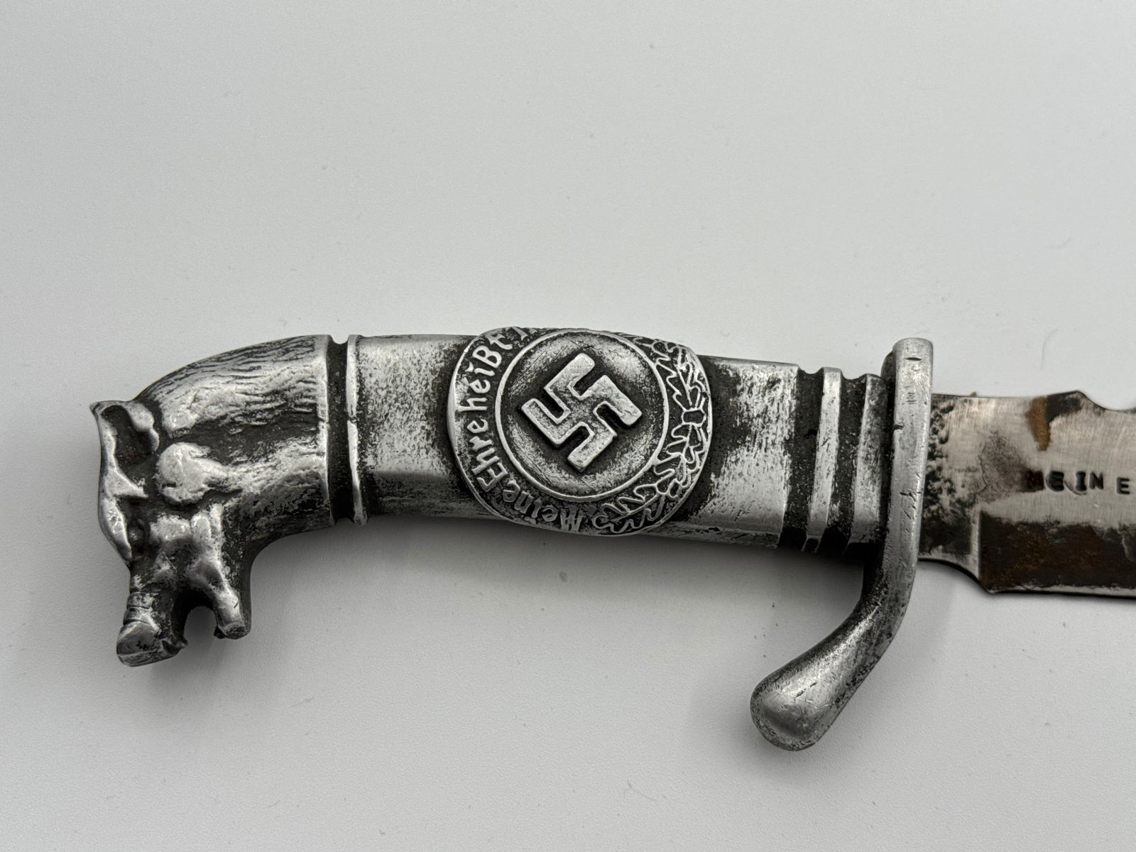 German WWII Military Eagle Head Knife – RZM Marked and WaA163. AH/38 Blade - 2