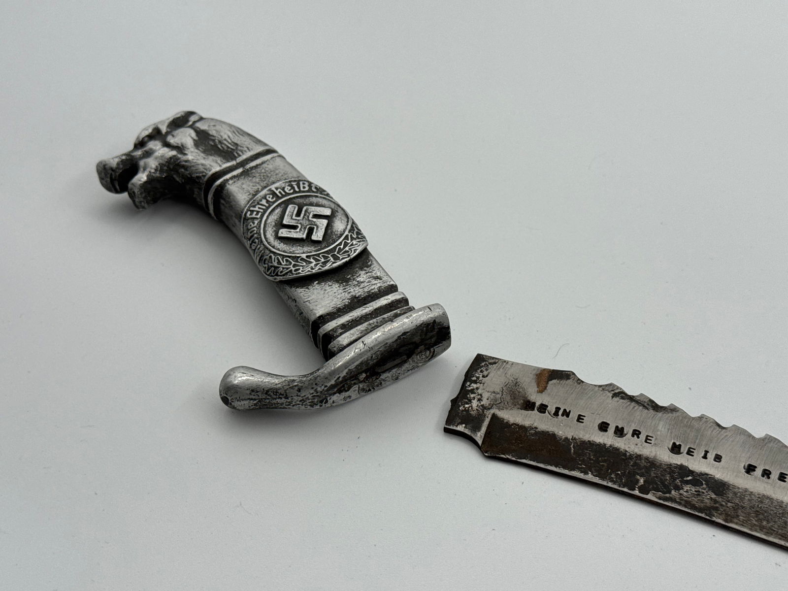 German WWII Military Eagle Head Knife – RZM Marked and WaA163. AH/38 Blade - 5