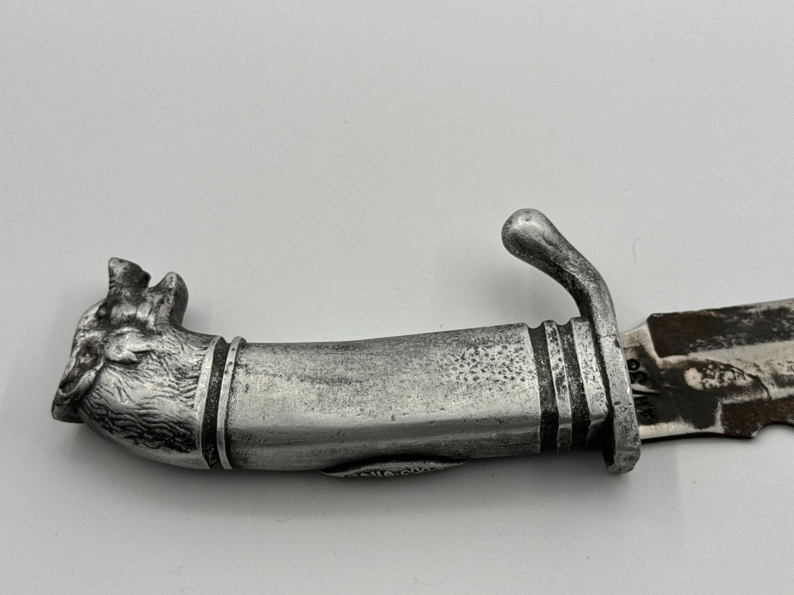 German WWII Military Eagle Head Knife – RZM Marked and WaA163. AH/38 Blade - 6